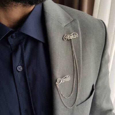 Personalize tie pin with chain